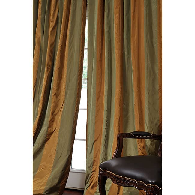 Exclusive Fabrics Signature Stripe Faux Silk Taffeta 120-inch Curtain Panel