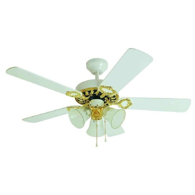 White Polished Finish 42-inch Ceiling Fan - Free Shipping Today ...