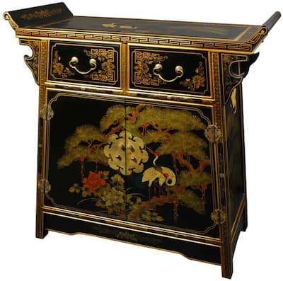 Handmade Lacquer Altar Cabinet (China) - 32.00"W x 14.00"D x 32.00"H
