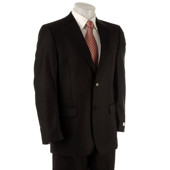 Pierre Cardin Men's Black Wool 2-button Suit - Free Shipping Today ...