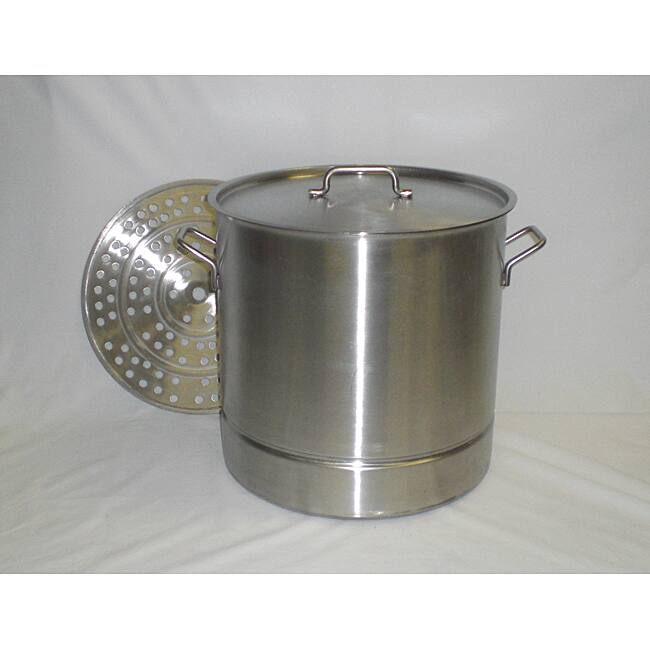 Stainless Steel 53-quart Stock Beer Brewing Pot with Steamer Rack