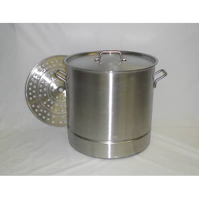 Stainless Steel 53-quart Stock Beer Brewing Pot with Steamer Rack