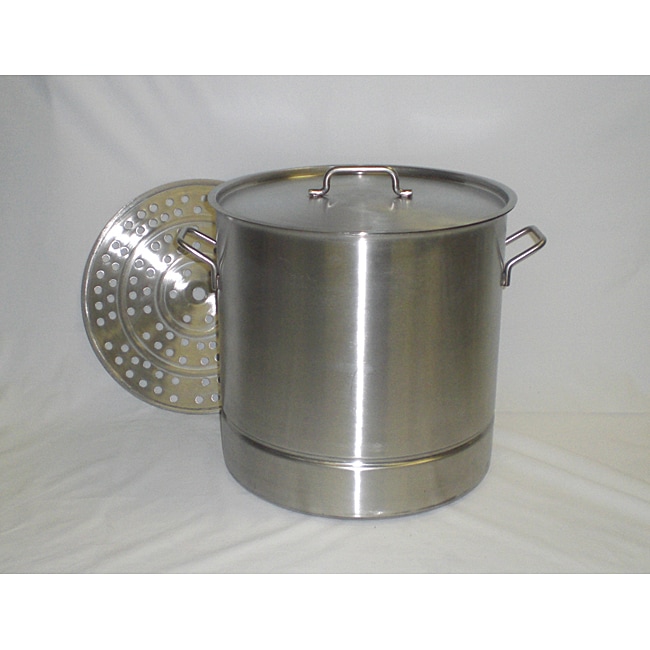 Stainless Steel 53-quart Stock Beer Brewing Pot with Steamer Rack