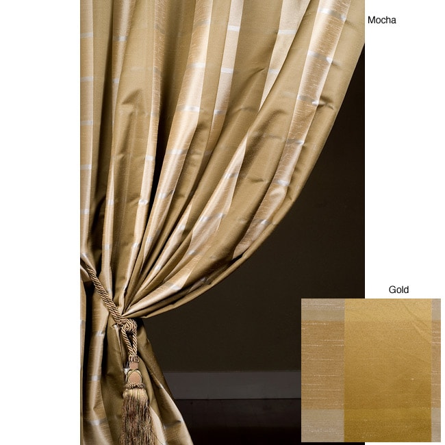 Check Faux Silk Curtain Panel (50 in x 108 in)