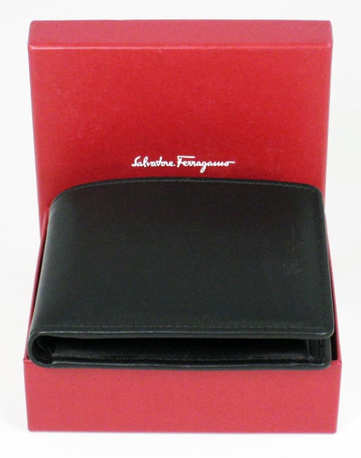 Ferragamo Mens Black Leather Wallet  