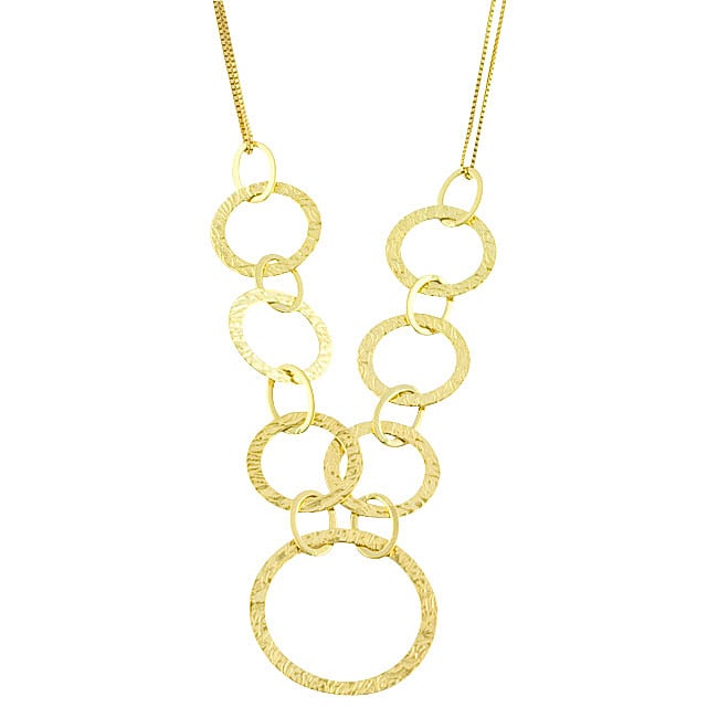 14k Gold Circle Double strand Necklace  