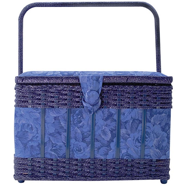 large sewing basket with compartments