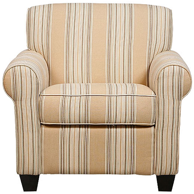 Mira 8 way Hand tied Mocha Stripe Armchair   Shopping