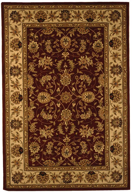 Safavieh Handmade Isfahan Burgundy/ Ivory Wool and Silk Rug - 5' x 8'