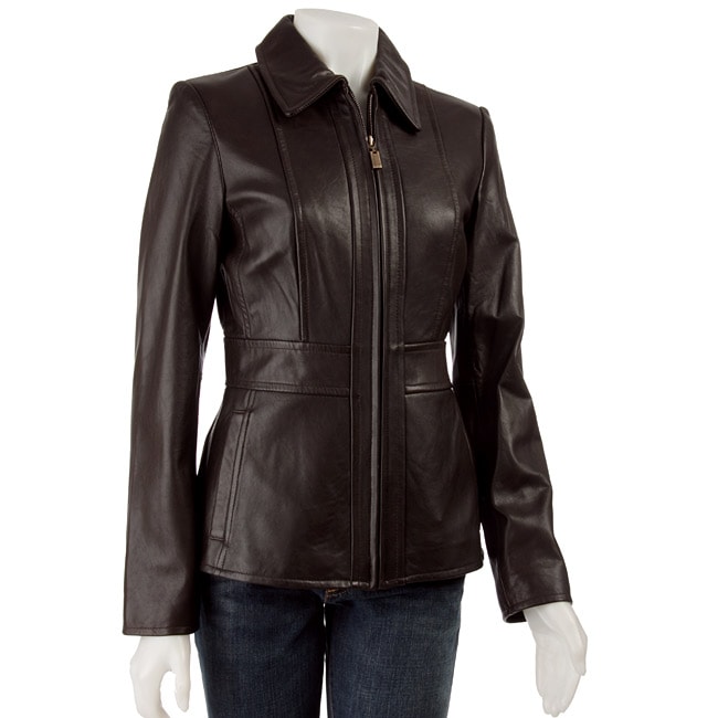 Anne Klein Women's Leather Scuba Jacket - 11402055 - Overstock.com ...