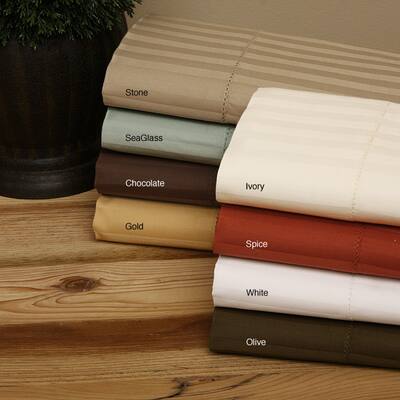 Luxury Manor 800 Thread Count Stripe Pillowcases (Set of 2)
