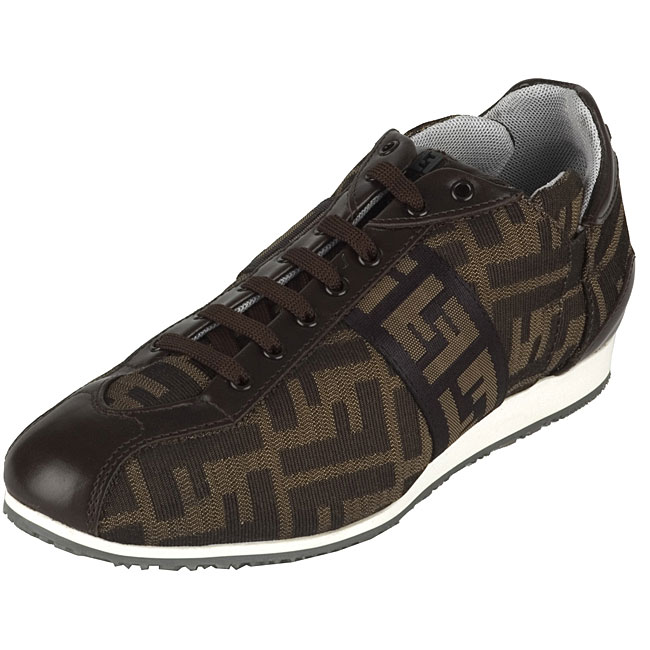 Fendi Women's Zucca Canvas Lace-up Sneakers - 11406545 - Overstock.com ...