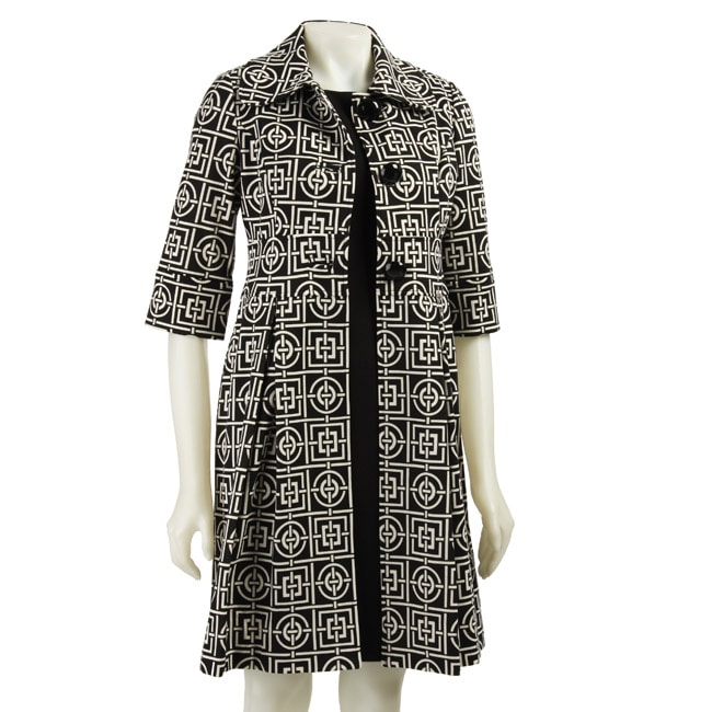 Eliza J Womens Ponte Coat and Dress Ensemble  