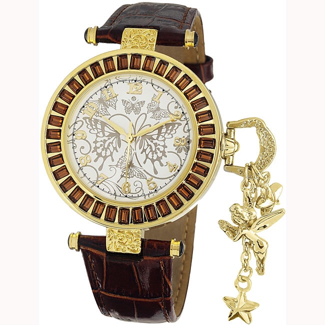 Disney Radiance Tinker Bell Womens Crystal Watch  