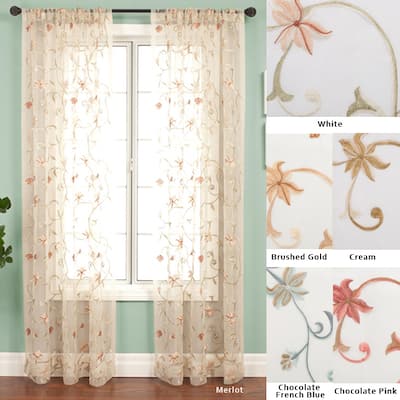 Shop Fleur Rod Pocket 108 Inch Curtain Panel Free Shipping Today