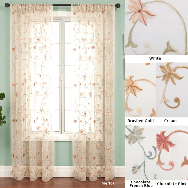 Fleur Rod Pocket 120 inch Curtain Panel  