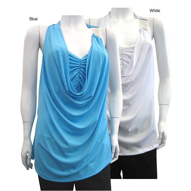 Fashion Love Plus Size Drape Neck Top  