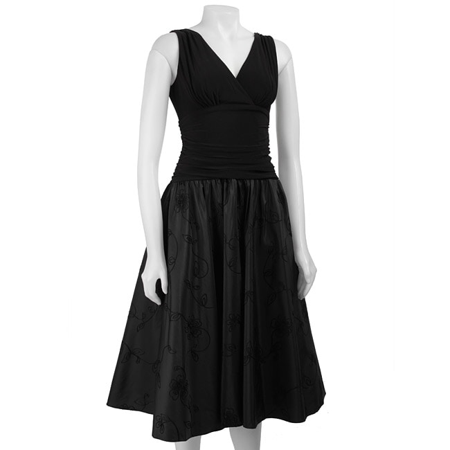 Fashions Womens Julia Knit Taffeta Dress  