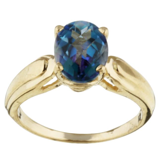 10k Yellow Gold Neptune Garden Topaz Ring Gemstone Rings