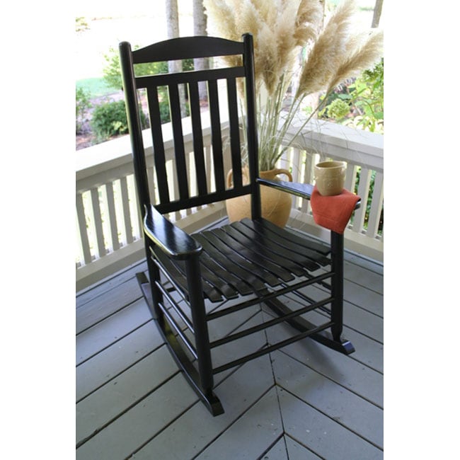 Shop Slat-back Black Rocking Chair - Free Shipping Today ...