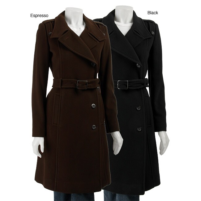 Cole Haan Womens Wool Cashmere Trench Coat  