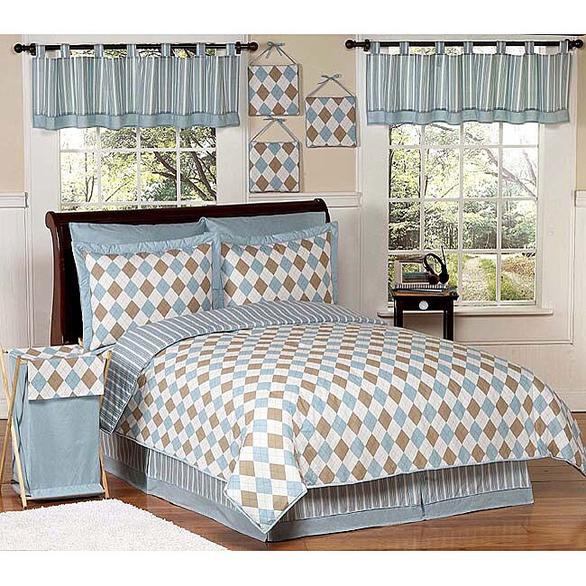 Brown And Blue Teen Bedding 33