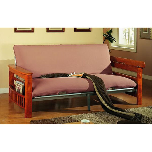 Functional Metal Futon Frame with Wood Arms Free Shipping Today
