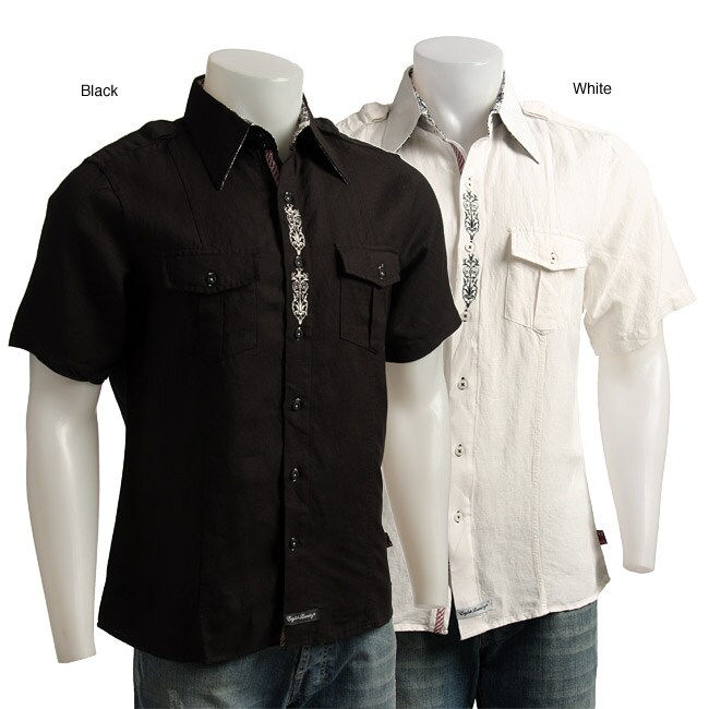 English Laundry Mens Embroidered Shirt  
