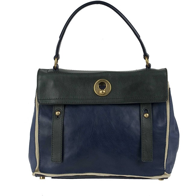 Yves Saint Laurent Muse Two Blue and Green Tote  