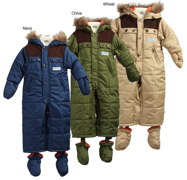 Weatherproof Infant Boys Puffy Hooded Snowsuit  