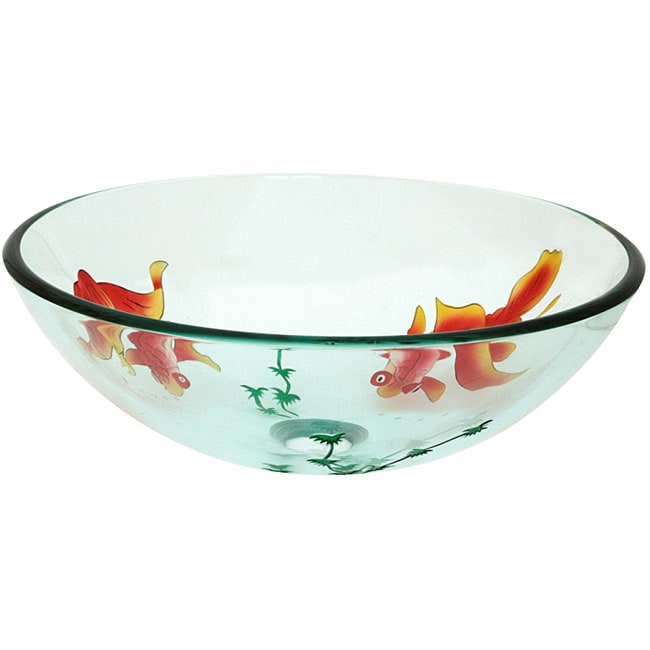 Denovo Clear And Koi Glass Vessel Sink