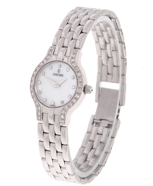 Concord Les Palais Womens Mini 14k Gold Diamond Watch  