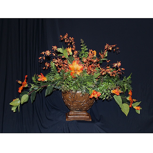 Silk Tropical Hibiscus Centerpiece  