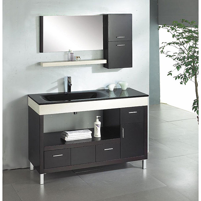 Ariel Gemini Espresso Finish Bathroom Vanity Set  