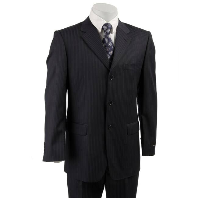 Jones New York Men's Navy Tonal Stripe Wool Suit Free Shipping Today 11460784