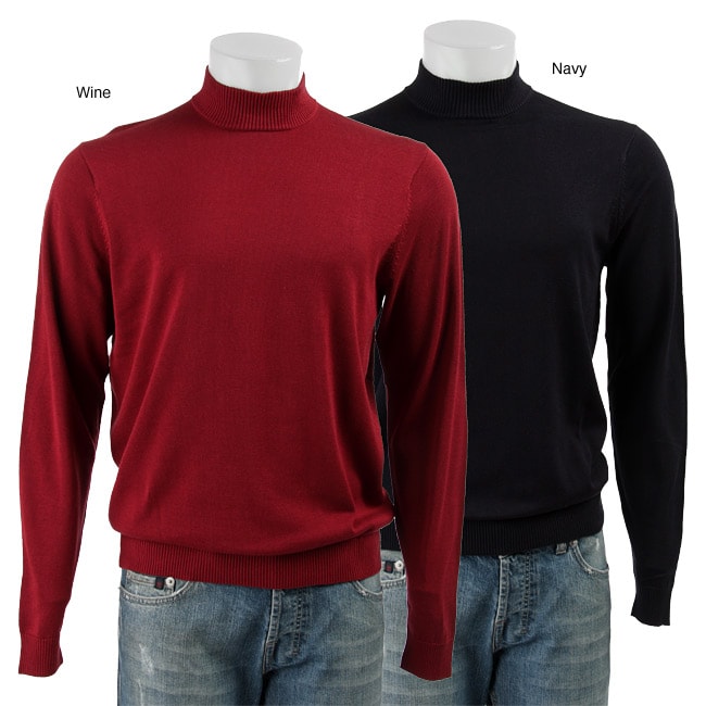 Cullen Men's Classic Mock Silk Blend Turtleneck Sweater - 11460813 ...