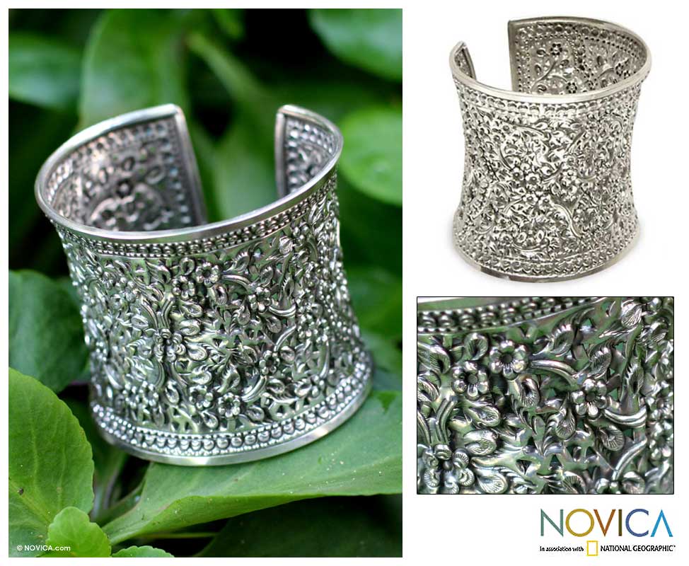 Sterling Silver 'Dazzling Jasmine' Bracelet