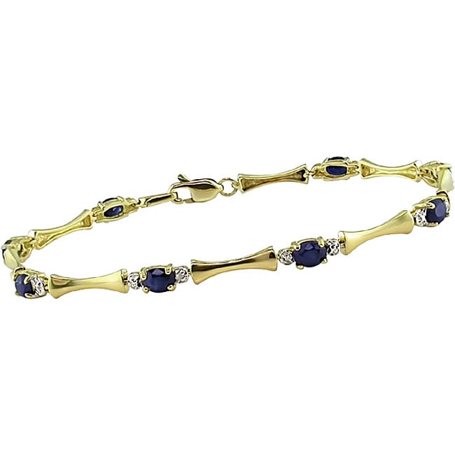 10k Gold Diamond and Sapphire Bracelet