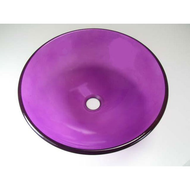 DeNovo Round Fuchsia Glass Vessel Sink  