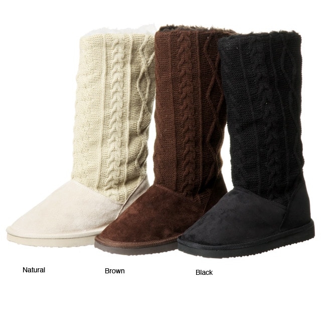 Groove Womens Maline Cable Knit Boots  