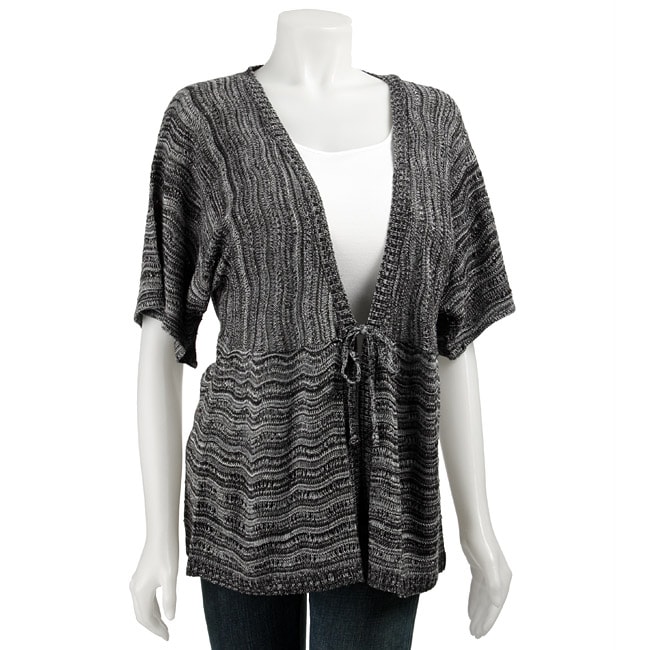 212NY Womens Plus Size Kabuki sleeve Cardigan