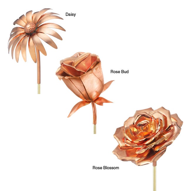 Set of Two Copper Flowers  