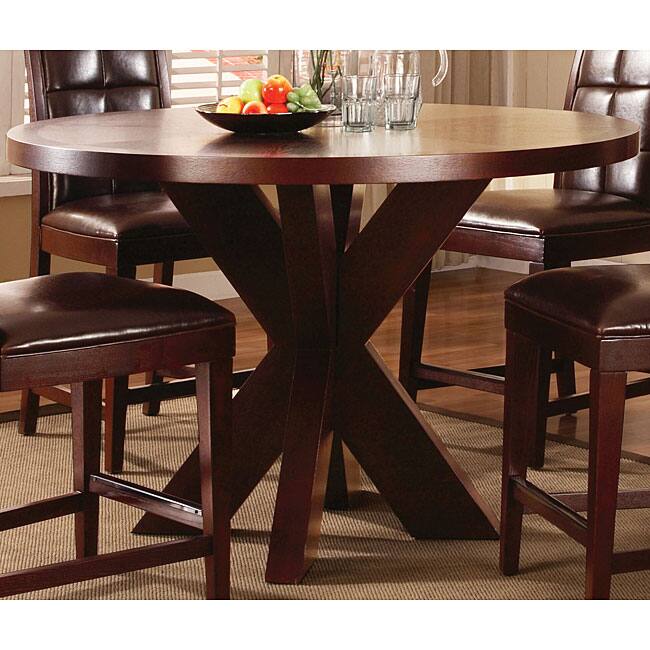 Round X Base Counter Dining Table - Overstock - 3416524