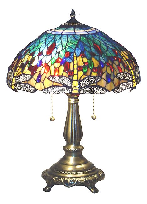 Tiffany style Yellow Dragonfly Lighted base Table Lamp Today $135.99