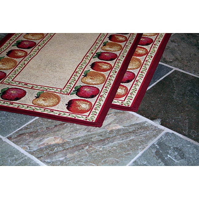 Apple Variety Twopiece Tapestry Rug/ Runner Set (19' x 27' and 19' x 54') Free Shipping On
