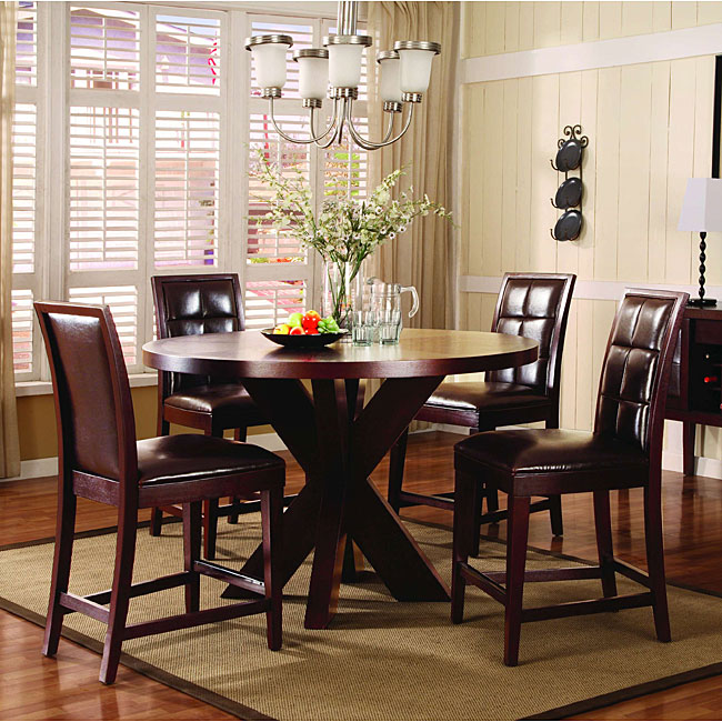 Shop 7piece Round X Base Counter Dining Set Free Shipping Today