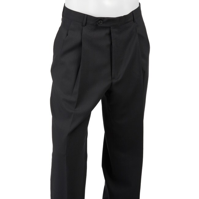 Claiborne Components Men's Navy Tick Wool Pants - 11512338 - Overstock ...