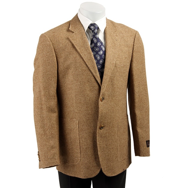 FINAL SALE Kroon Men's Tan Check Camel Hair Blazer - Free Shipping ...