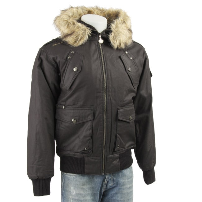 Akademiks Men's Faux Fur Trimmed Hooded Jacket - Free Shipping Today ...