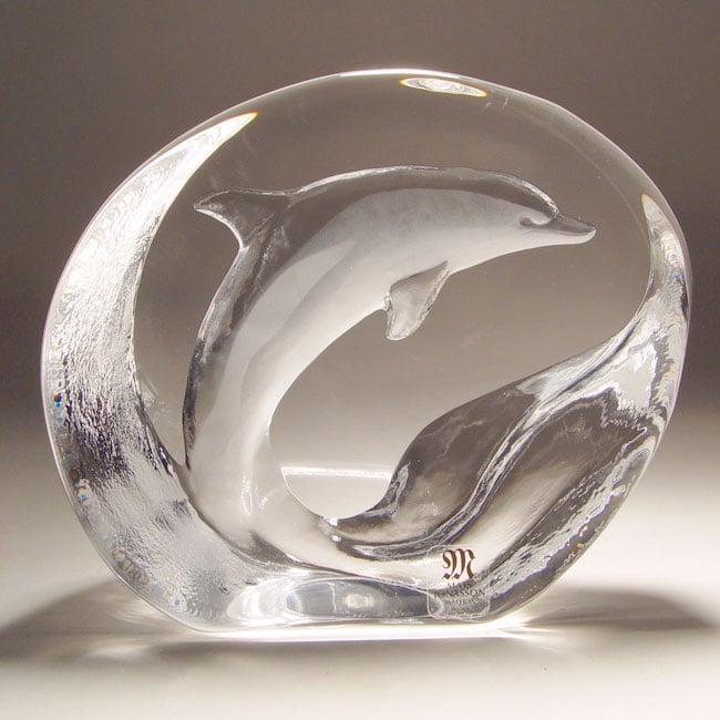 Mats Jonasson Dolphin Crystal Art Piece - Overstock - 1596459